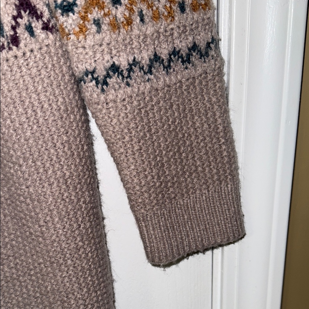 Cozy Patterned Open Front Cardigan - Picture 6 of 7